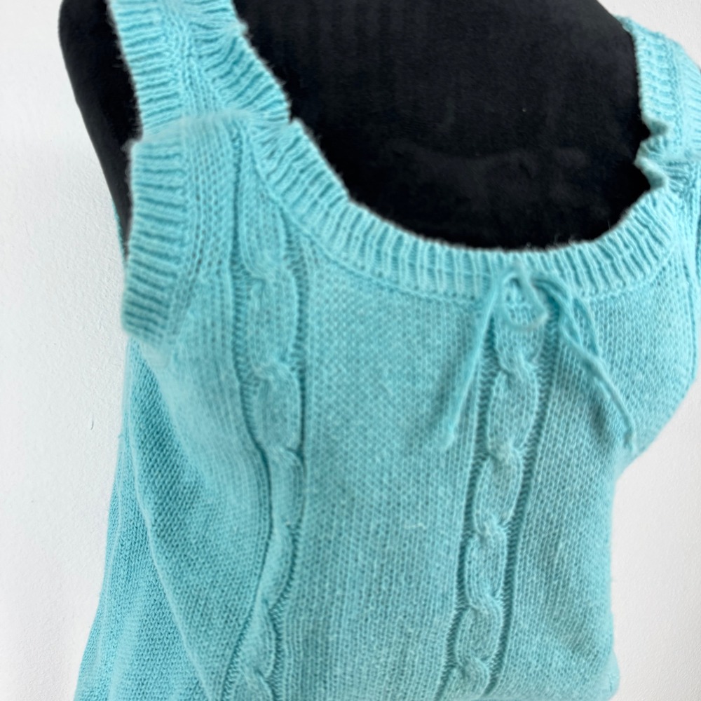 Sweetbriar Womens Cable Knit Sweater Vest Top Size S Sleeveless Tie Milkmaid VTG - Picture 4 of 6